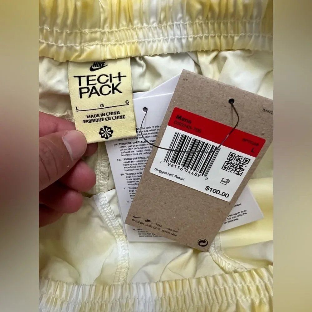 Nike Tech Pack Sportswear Woven Shorts Tye Dye Yellow
